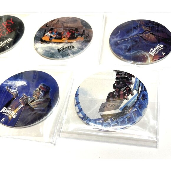 Knotts Berry Farm Pog Collection 8 pcs Nostalgia 90s Game Piece - Picture 5 of 6